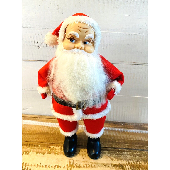 Vintage Mid Century Dee Bee Co Felt Santa Figure Japan 11" tall - Picture 1 of 10